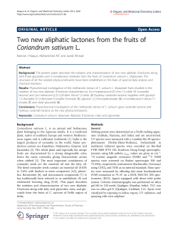 Two new aliphatic lactones from the fruits of Coriandrum sativum L