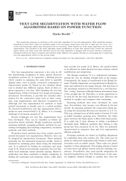 TEXT LINE SEGMENTATION WITH WATER FLOW ALGORITHM