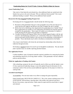 Fundraising Basics for NAACP Units: Criteria
