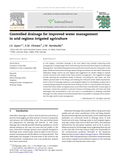 Controlled drainage for improved water management in arid regions