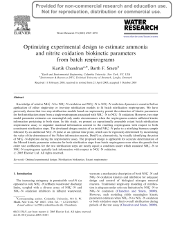 Optimizing experimental design to estimate ammonia and nitrite