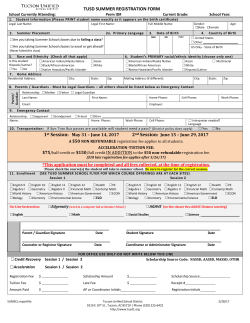 2017 Summer Registration Form - Tucson Unified School District