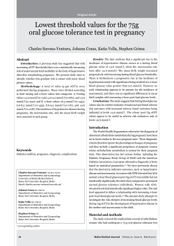 Lowest threshold values for the 75g oral glucose tolerance test in