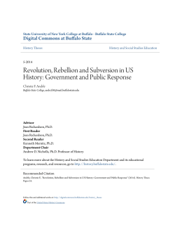 Revolution, Rebellion and Subversion in US History