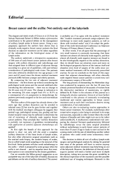 Breast cancer and the axilla: Not entirely out of the labyrinth