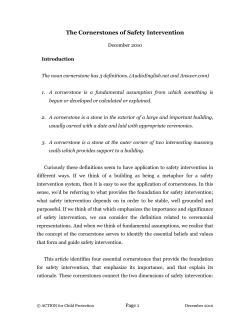 The Cornerstones of Safety Intervention