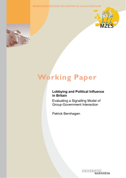 Lobbying and Political Influence in Britain Evaluating a Signalling