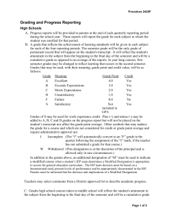 Grading and Progress Reporting
