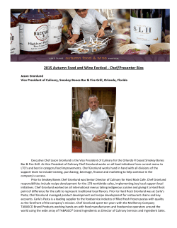 2015 Autumn Food and Wine Festival - Chef/Presenter Bios