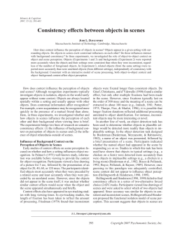 Consistency effects between objects in scenes