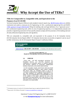 Why Accept the Use of TERs?