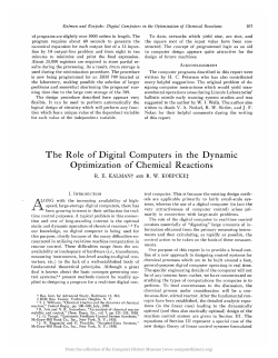 The Role of Digital Computers in the Dynamic Optimization of
