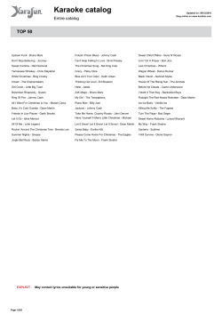 Karaoke Song Catalog - Rainier Sound Systems