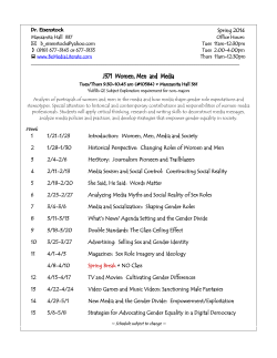 Analysis of portrayals of women and men in the mass media and