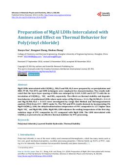 Preparation of MgAl LDHs Intercalated with Amines and Effect on