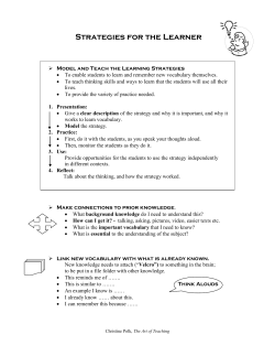 Learning Strategies