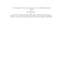 One Hundred Years of Neoplatonism in France