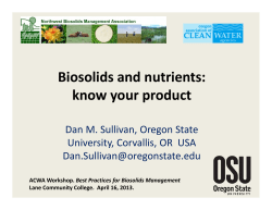 Biosolids and nutrients: know your product
