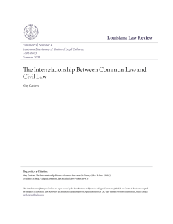 The Interrelationship Between Common Law and Civil Law