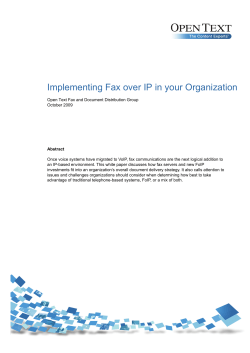 Implementing Fax over IP in your Organization