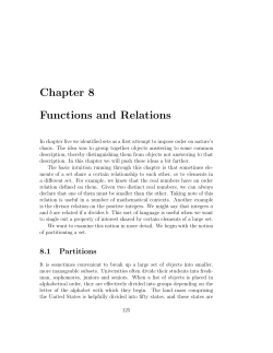 Chapter 8 Functions and Relations