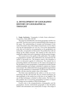 A. DEVELOPMENT OF GEOGRAPHY/ HISTORY OF