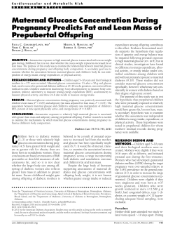 Maternal Glucose Concentration During Pregnancy