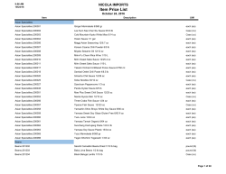 Item Price List - Nicola Imports