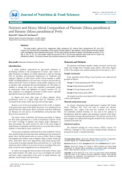 Nutrient and Heavy Metal Composition of Plantain (Musa