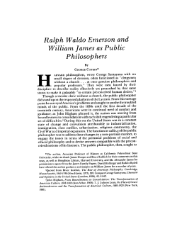 Ralph Waldo Emerson and William James as Public Philosophers