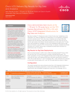Cisco UCS Delivers Big Results for Big Data and Analytics: New