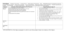 TOPIC SENTENCE for Christ-figure paragraph: In order