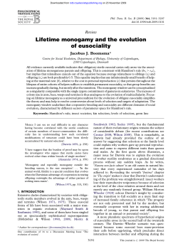 Lifetime monogamy and the evolution of eusociality