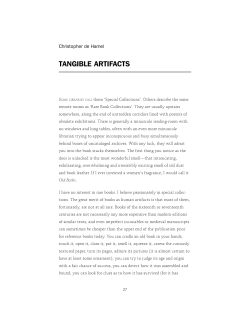 TANGIBLE ARTIFACTS