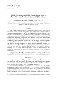 Dialect Discrimination by Male Orange
