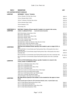 Code 3, Inc. Parts List Page 1 of 38