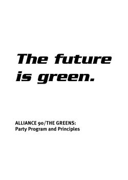ALLIANCE 90/THE GREENS: Party Program and Principles
