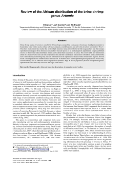 Review of the African distribution of the brine shrimp genus Artemia
