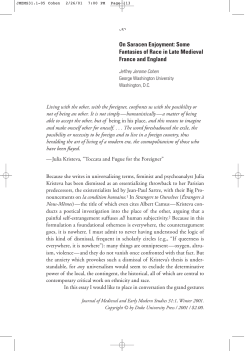 On Saracen Enjoyment: Some Fantasies of Race in Late Medieval