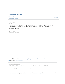 Criminalization as Governance in the American Racial State
