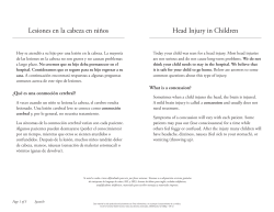Head Injury in Children Lesiones en la cabeza en ni&ntilde;os