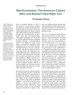 Bad Ecumenism: The American Culture Wars and Russia`s Hard