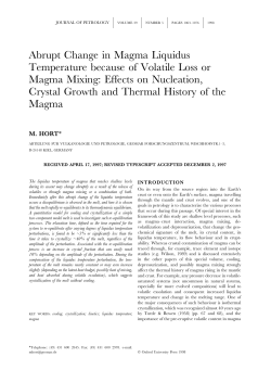 Abrupt Change in Magma Liquidus Temperature