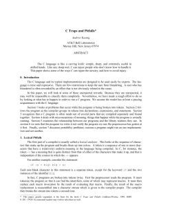 C Traps and Pitfalls - Literate Programming