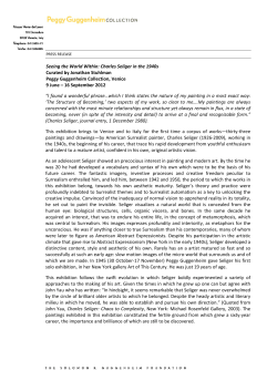 Seeing the World Within: Charles Seliger in the 1940s Curated by