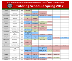 Master Schedule