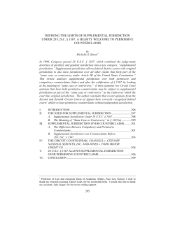 defining the limits of supplemental jurisdiction under 28 u