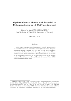 Optimal Growth Models with Bounded or Unbounded returns: A