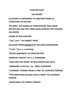 CHAPTER EIGHT &ldquo;ALLUSIONS&rdquo; ALLUSION IS A REFERENCE TO