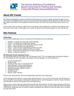 The Immune Deficiency Foundation`s Social Community for Patients